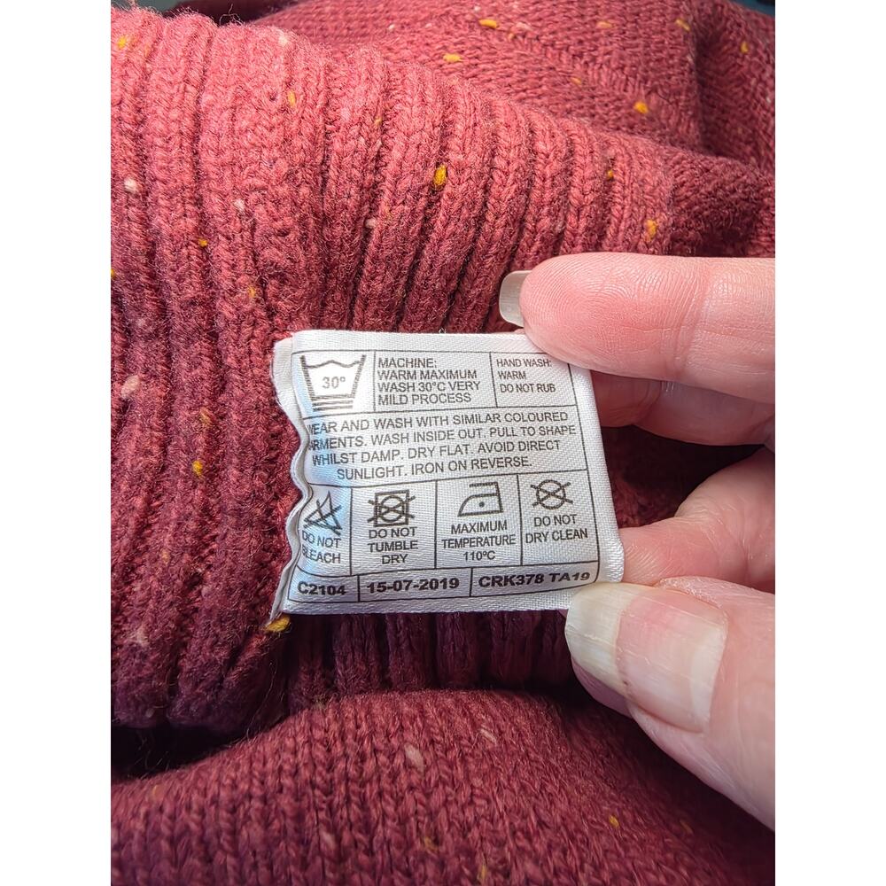 Country Rose Burgundy Speckled Knit Turtleneck Pullover Sweater Size M - Picture 11 of 11